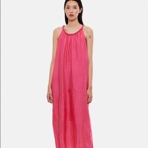 Elan Magenta Hot Pink Halter Maxi Summer dress